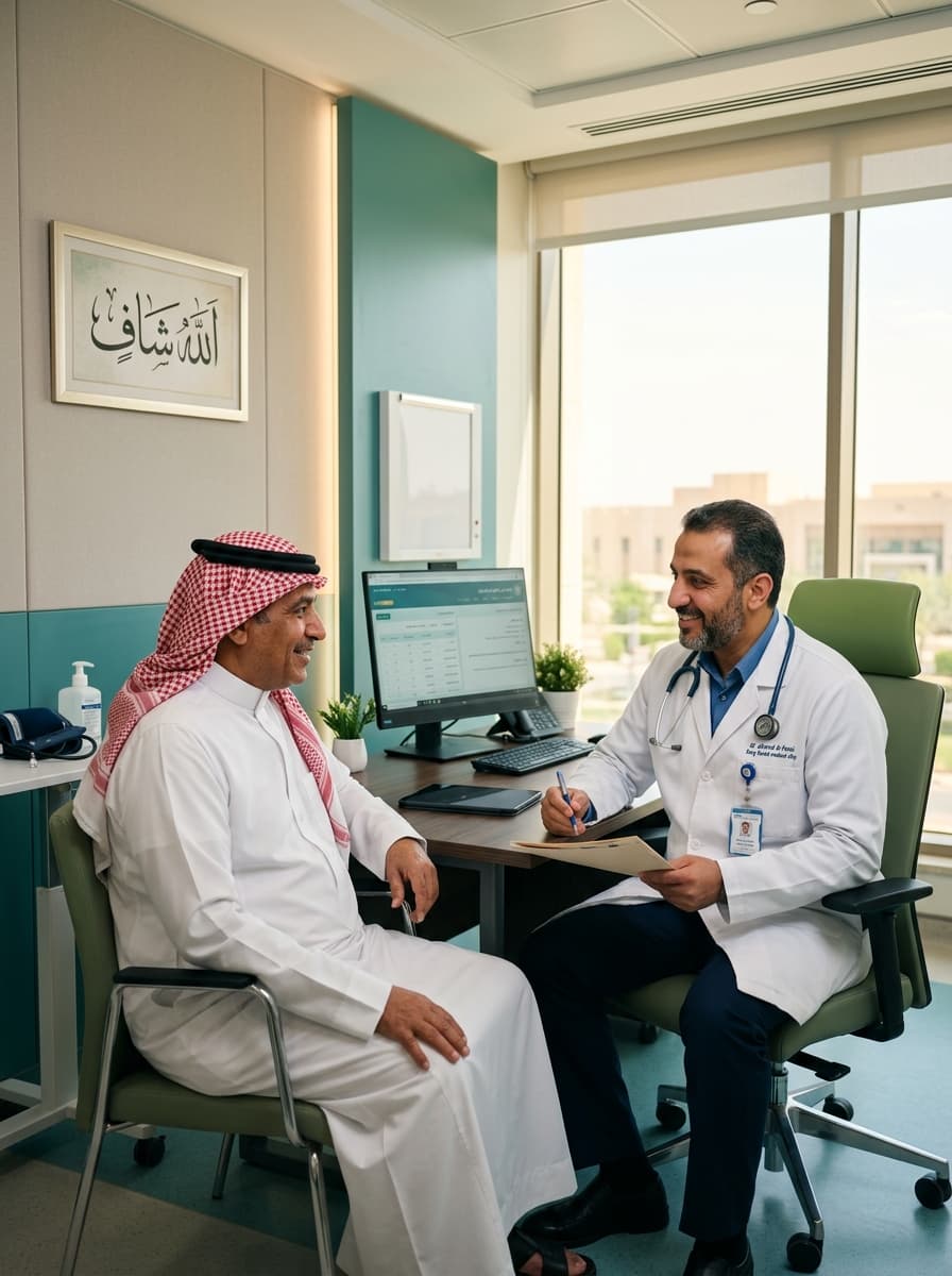 Doctor consulting with patient